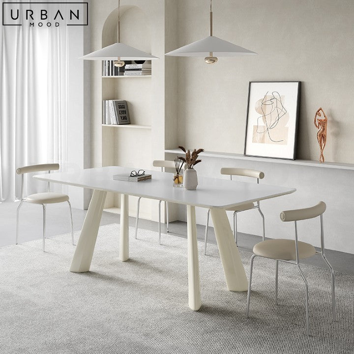 ENDY Japandi Sintered Stone Dining Table with Metal Legs - URBANMOOD