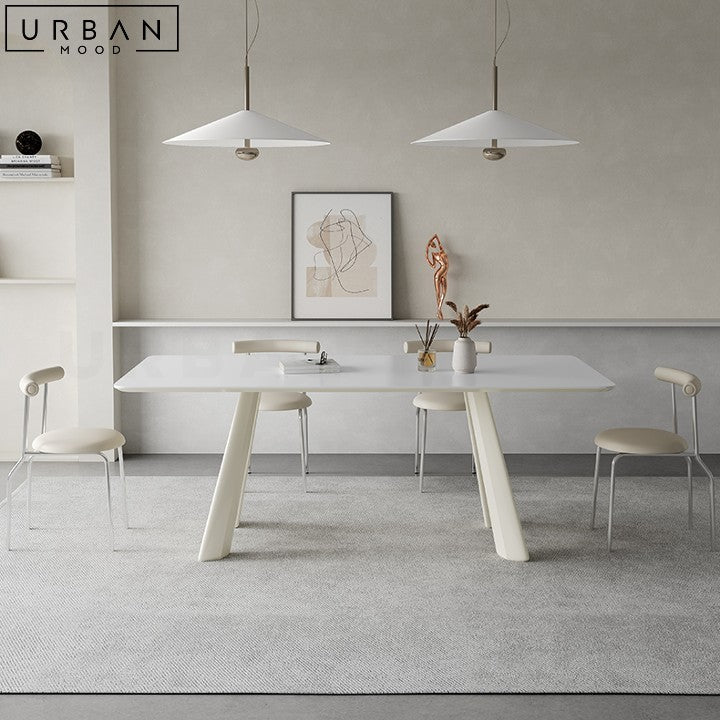 ENDY Japandi Sintered Stone Dining Table with Metal Legs - URBANMOOD