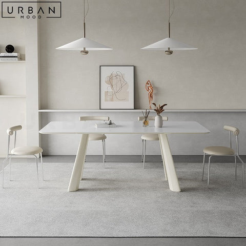 ENDY Japandi Sintered Stone Dining Table with Metal Legs - URBANMOOD
