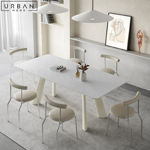 ENDY Japandi Sintered Stone Dining Table with Metal Legs - URBANMOOD