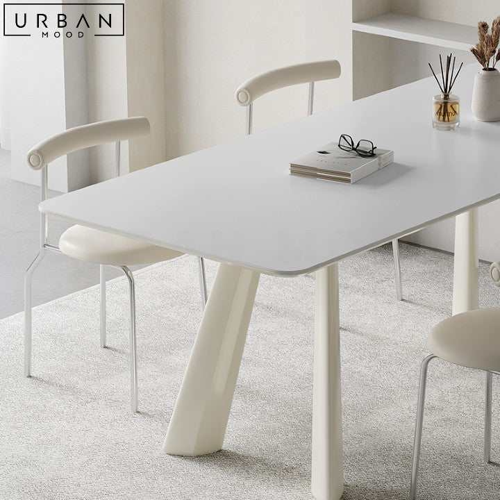 ENDY Japandi Sintered Stone Dining Table with Metal Legs - URBANMOOD