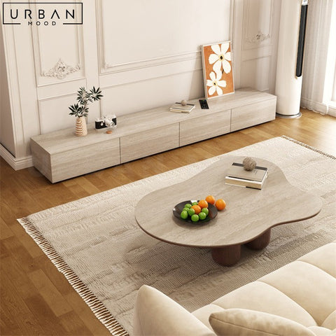 ERINA Modern Sintered Stone Travertine Coffee Table - URBANMOOD