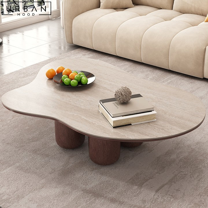 ERINA Modern Sintered Stone Travertine Coffee Table - URBANMOOD