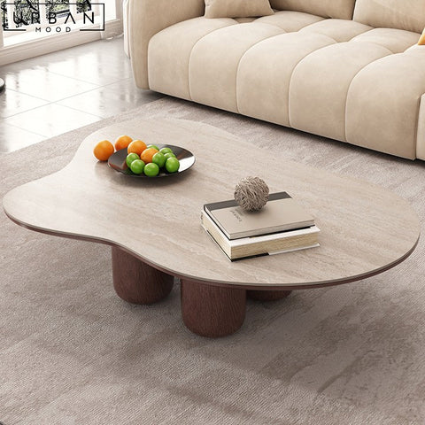 ERINA Modern Sintered Stone Travertine Coffee Table - URBANMOOD