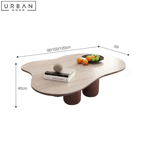 ERINA Modern Sintered Stone Travertine Coffee Table - URBANMOOD