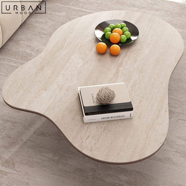 ERINA Modern Sintered Stone Travertine Coffee Table - URBANMOOD