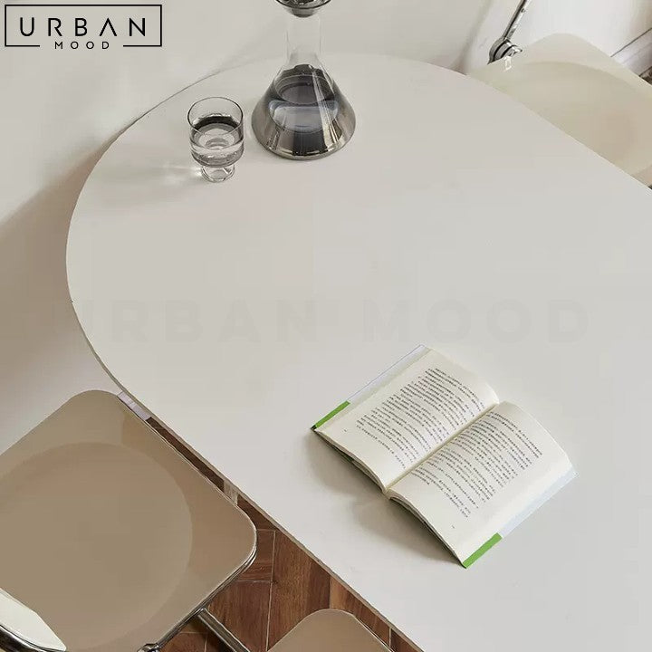 ESTHER Japandi Sintered Stone Dining Table Minimalist Design - URBANMOOD