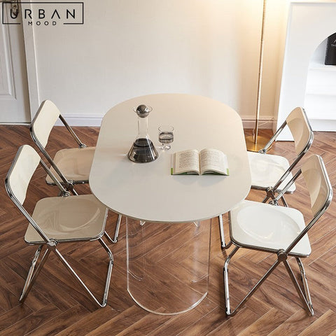 ESTHER Japandi Sintered Stone Dining Table Minimalist Design - URBANMOOD