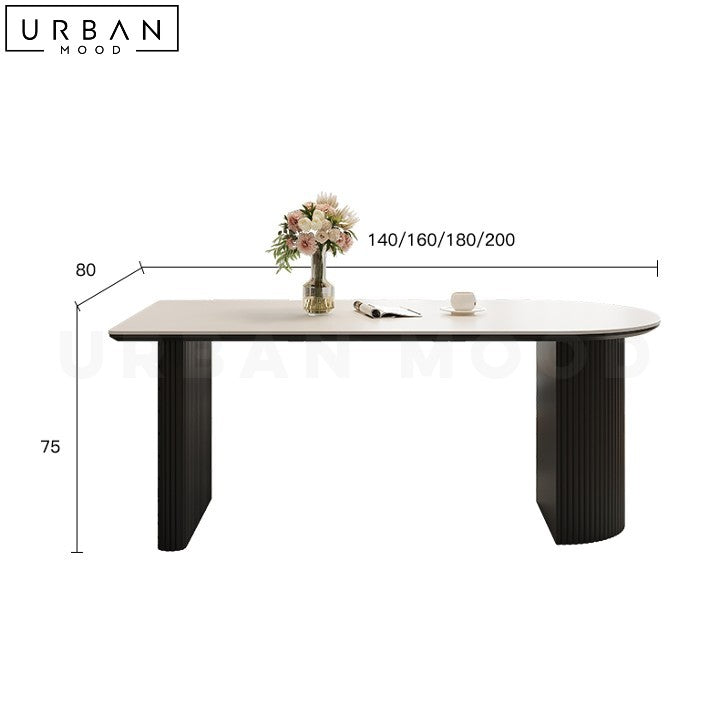 Elegant FERRAND Sintered Stone Dining Table Matte Finish - URBANMOOD