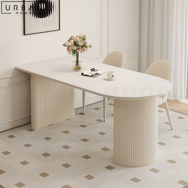 Elegant FERRAND Sintered Stone Dining Table Matte Finish - URBANMOOD