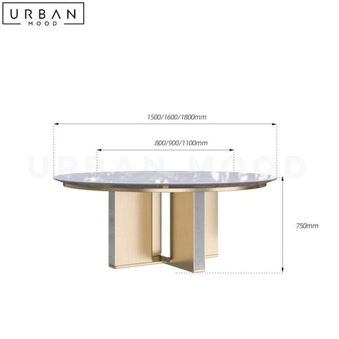 Exquisite Modern Round Marble Dining Table Stainless Steel Base - URBANMOOD