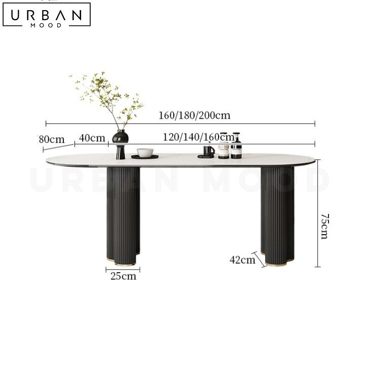 FAUSTINE Modern Extendable Sintered Stone Dining Table - URBANMOOD