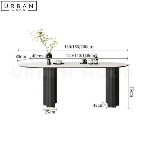 FAUSTINE Modern Extendable Sintered Stone Dining Table - URBANMOOD