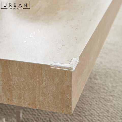 FILIPPA Modern Floating Coffee Table with Travertine Finish - URBANMOOD