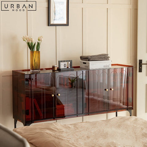 FONA Modern Acrylic Sideboard with Metal Legs - URBANMOOD