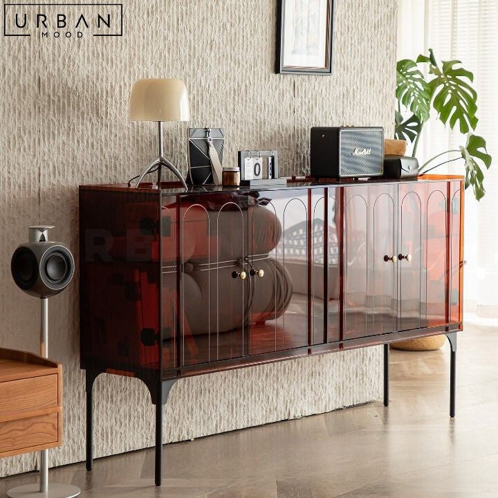 FONA Modern Acrylic Sideboard with Metal Legs - URBANMOOD