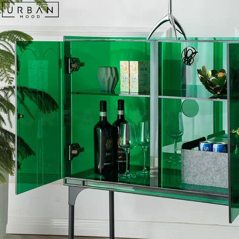 FONA Modern Acrylic Sideboard with Metal Legs - URBANMOOD