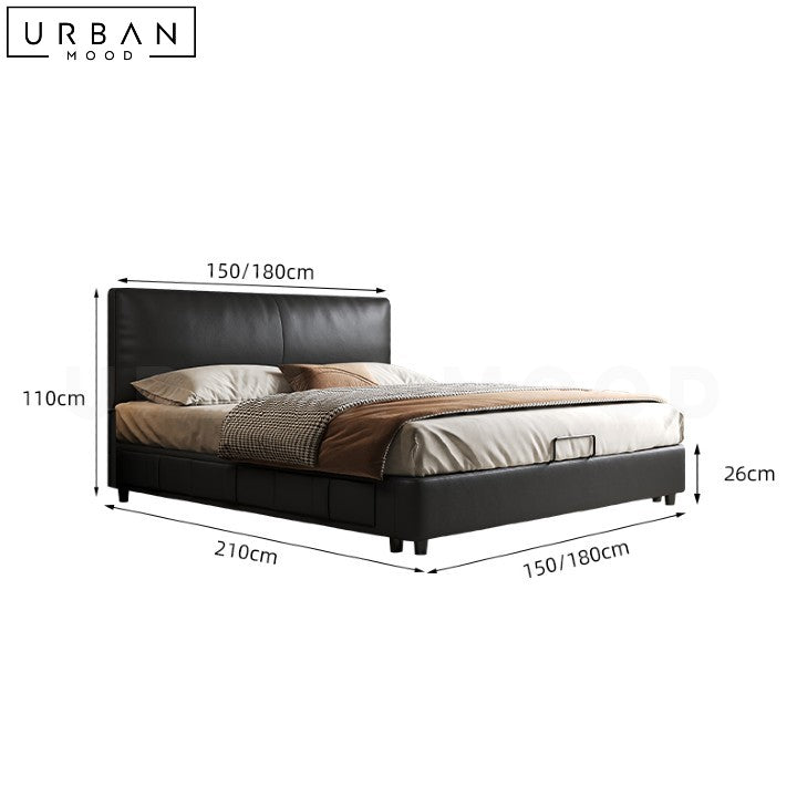 FOTIA Modern Leather Storage Bedframe with Drawers - URBANMOOD