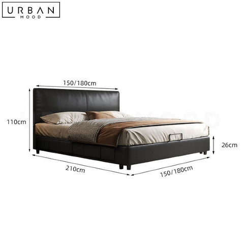 FOTIA Modern Leather Storage Bedframe with Drawers - URBANMOOD