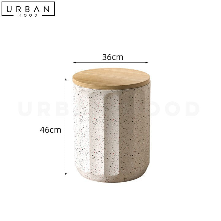 FRIDA Modern Magnesium Oxide Side Table Sleek Design - URBANMOOD
