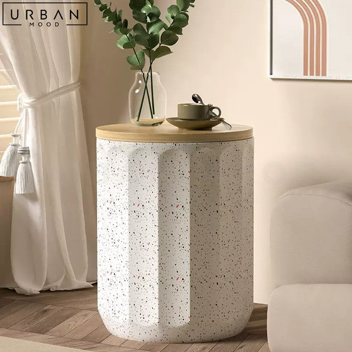 FRIDA Modern Magnesium Oxide Side Table Sleek Design - URBANMOOD