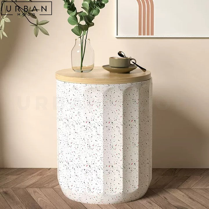 FRIDA Modern Magnesium Oxide Side Table Sleek Design - URBANMOOD