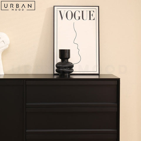 GAUTHER Modern Black Sideboard Solid Wood Cabinet - URBANMOOD