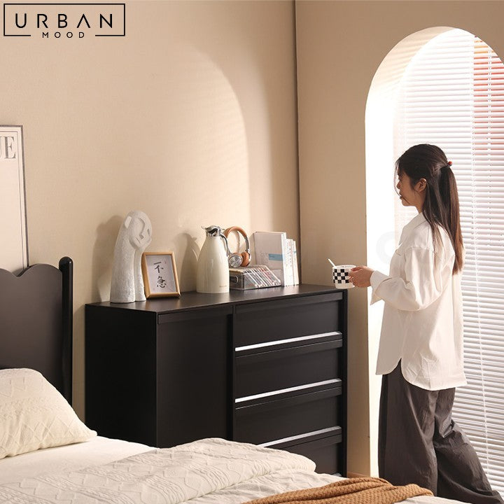 GAUTHER Modern Black Sideboard Solid Wood Cabinet - URBANMOOD
