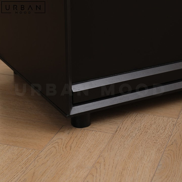 GAUTHER Modern Black Sideboard Solid Wood Cabinet - URBANMOOD