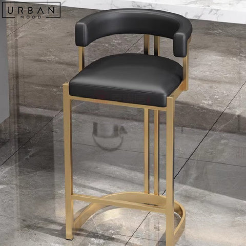 GELLI Modern Bar Stool Sleek Stainless Steel Design - URBANMOOD