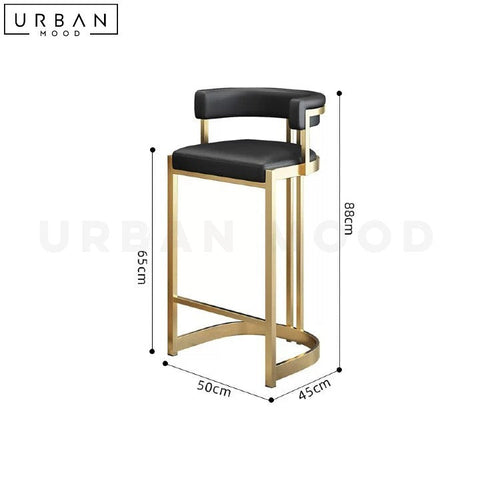 GELLI Modern Bar Stool Sleek Stainless Steel Design - URBANMOOD