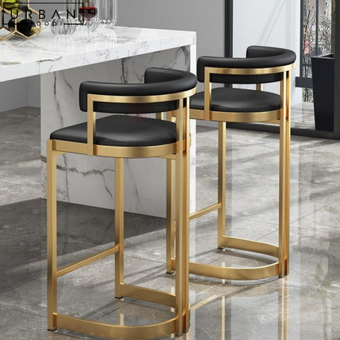 GELLI Modern Bar Stool Sleek Stainless Steel Design - URBANMOOD