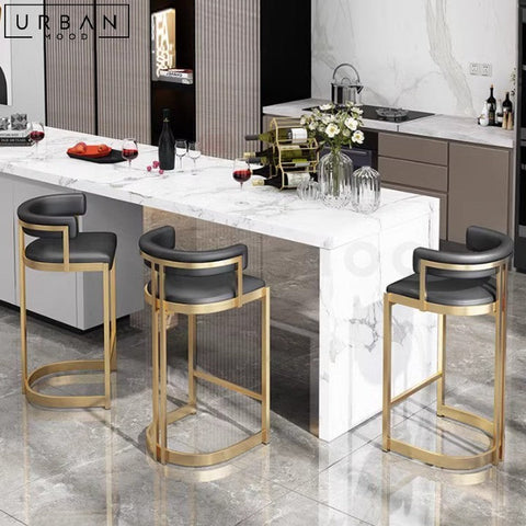 GELLI Modern Bar Stool Sleek Stainless Steel Design - URBANMOOD