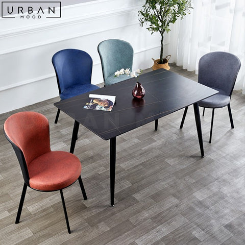 GIROUX Modern Leathaire Dining Chair with Curved Backrest - URBANMOOD