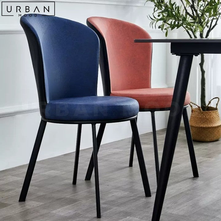 GIROUX Modern Leathaire Dining Chair with Curved Backrest - URBANMOOD