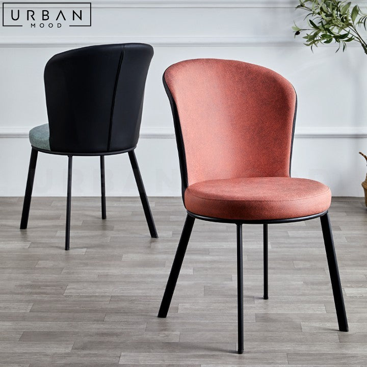 GIROUX Modern Leathaire Dining Chair with Curved Backrest - URBANMOOD