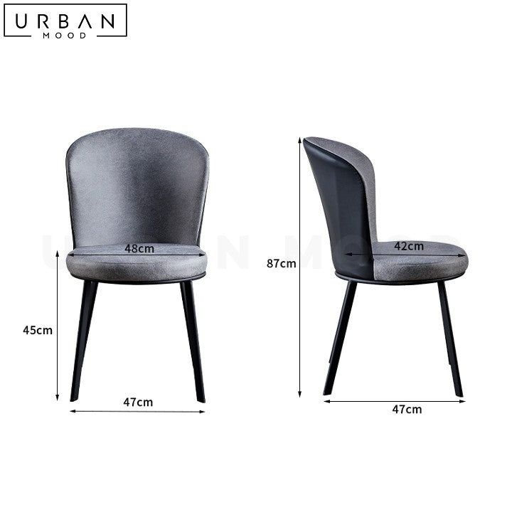 GIROUX Modern Leathaire Dining Chair with Curved Backrest - URBANMOOD