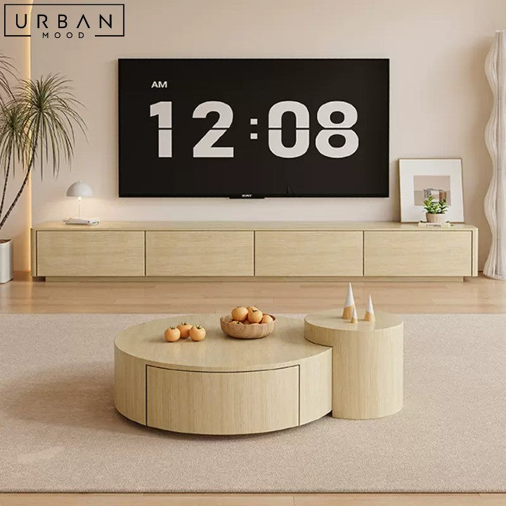 GRONY Modern Japandi TV Console and Coffee Table - URBANMOOD
