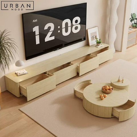 GRONY Modern Japandi TV Console and Coffee Table - URBANMOOD
