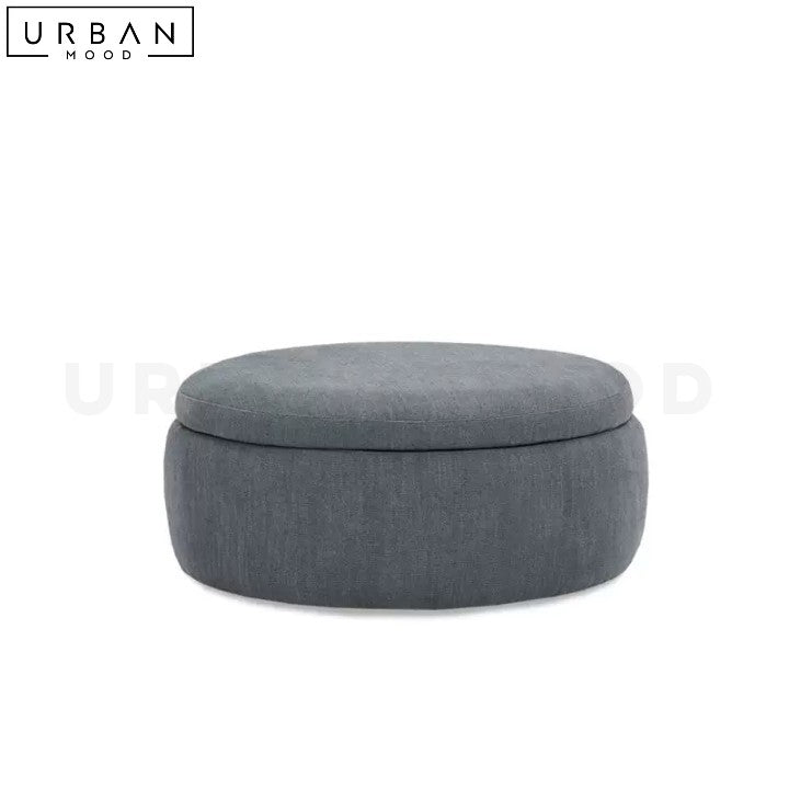 GURO Modern Fabric Storage Ottoman with Birch Wood Frame - URBANMOOD