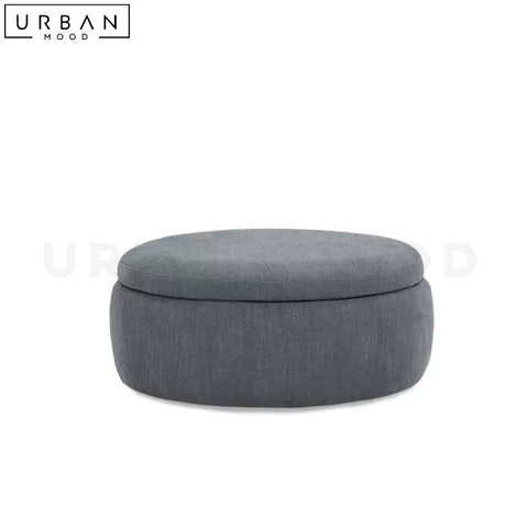 GURO Modern Fabric Storage Ottoman with Birch Wood Frame - URBANMOOD