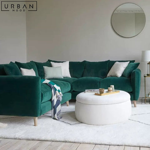 GURO Modern Fabric Storage Ottoman with Birch Wood Frame - URBANMOOD
