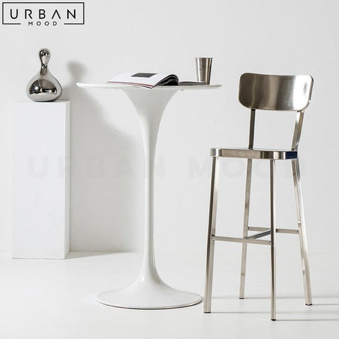 HAILEY Modern Chrome Finish Steel Bar Stool - URBANMOOD