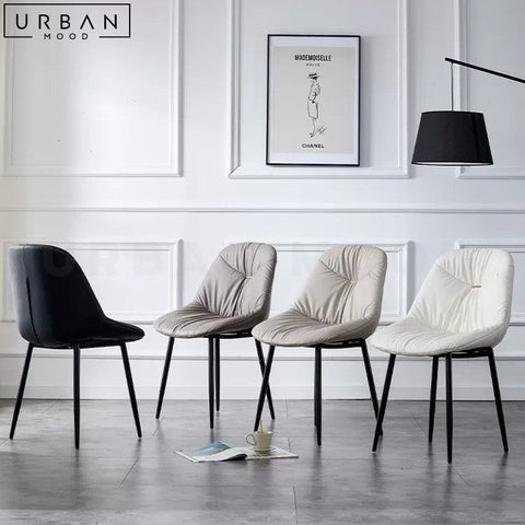 HENRIQ Modern Leather Chair with Metal Frame - URBANMOOD