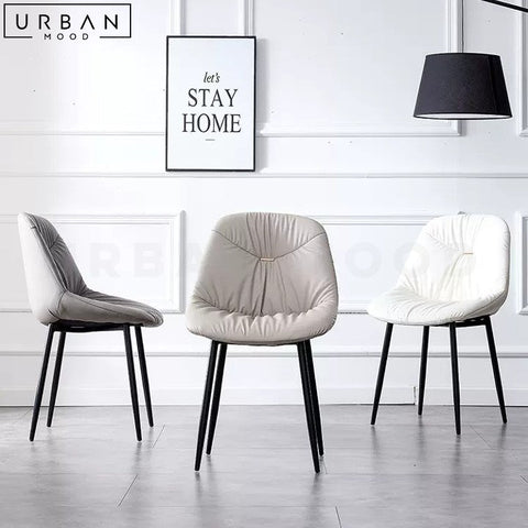 HENRIQ Modern Leather Chair with Metal Frame - URBANMOOD