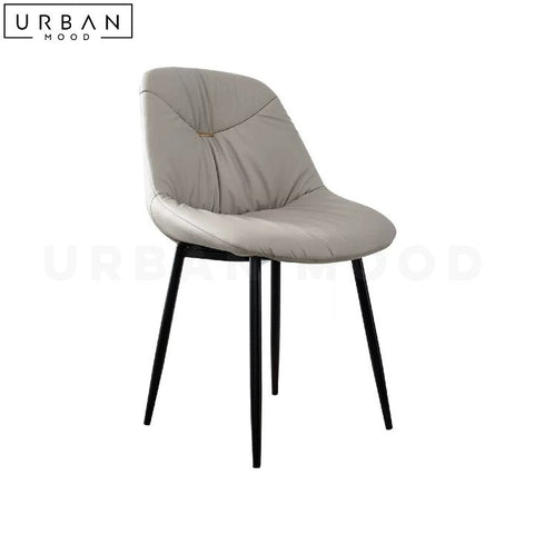 HENRIQ Modern Leather Chair with Metal Frame - URBANMOOD