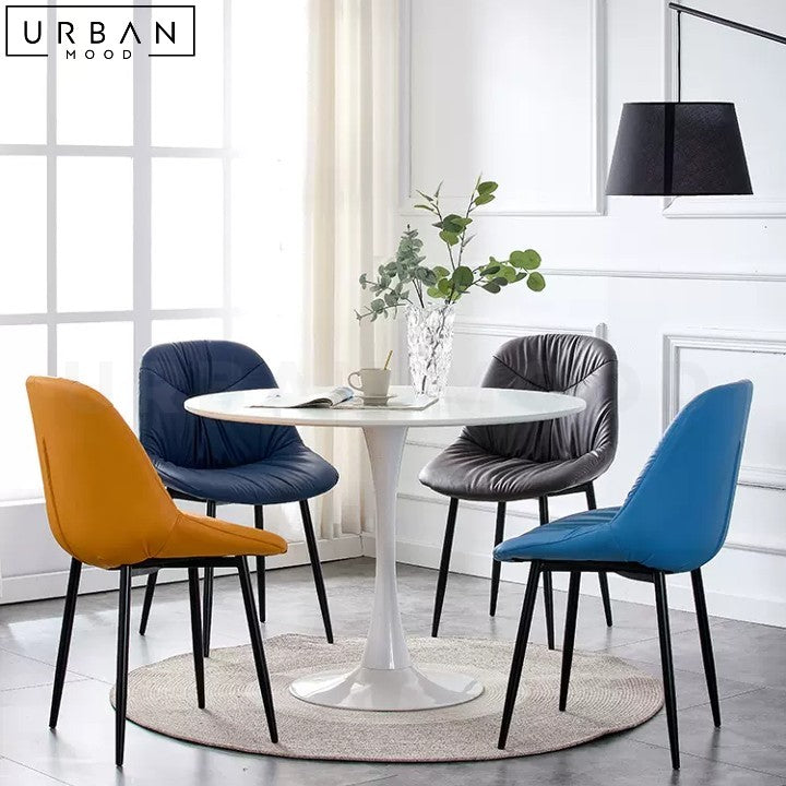 HENRIQ Modern Leather Chair with Metal Frame - URBANMOOD
