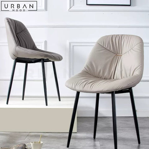 HENRIQ Modern Leather Chair with Metal Frame - URBANMOOD