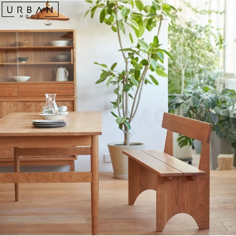 HENTS Japandi Solid Wood Dining Bench Minimalist Design - URBANMOOD