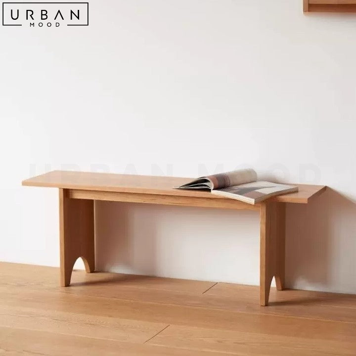HENTS Japandi Solid Wood Dining Bench Minimalist Design - URBANMOOD
